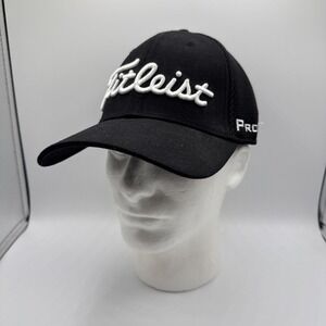 Titleist FJ Hat Mens L/XL Black Mesh Pro V1 New Era Golf Mesh Stretch
